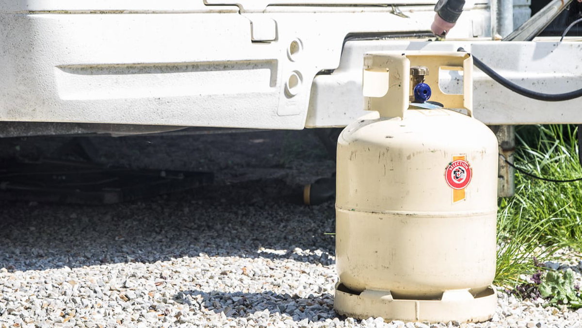 Een gasfles voor een camper in Frankrijk
