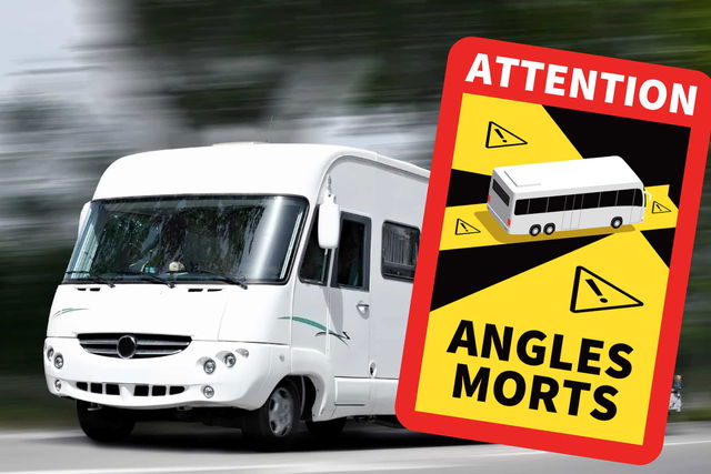Angles-Morts sticker voor campers: dodehoekmarkering verplicht in Frankrijk