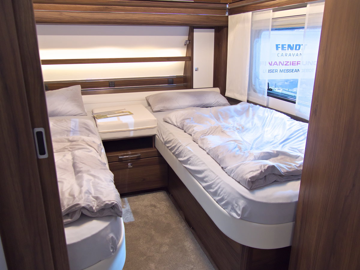 Fendt Diamant 560 SGW auf dem Caravan Salon 2026: Einzelbetten im Heck.